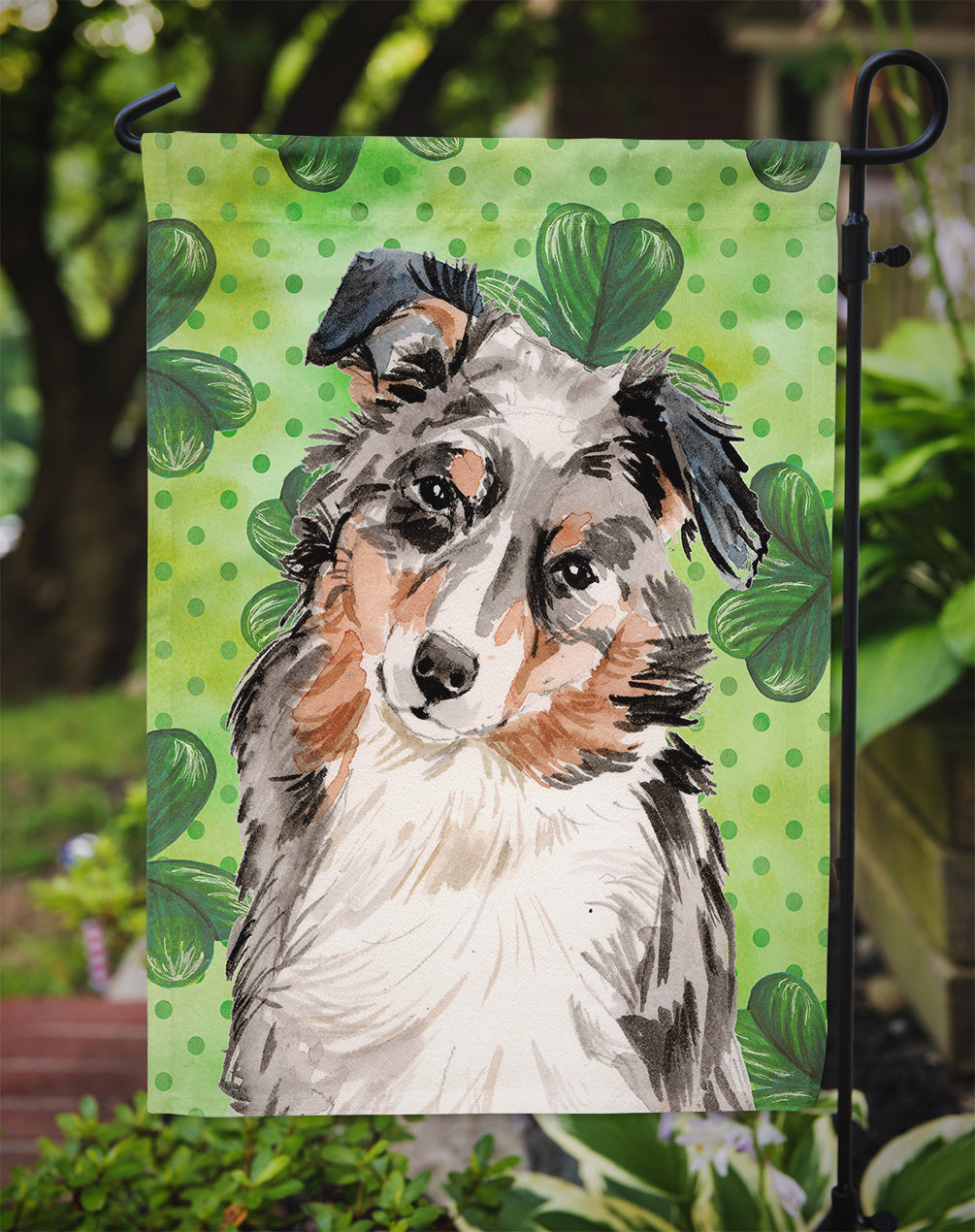 Australian Shepherd St. Patrick's Garden Flag - Outdoor Decorative Yard Flag BB9537GF