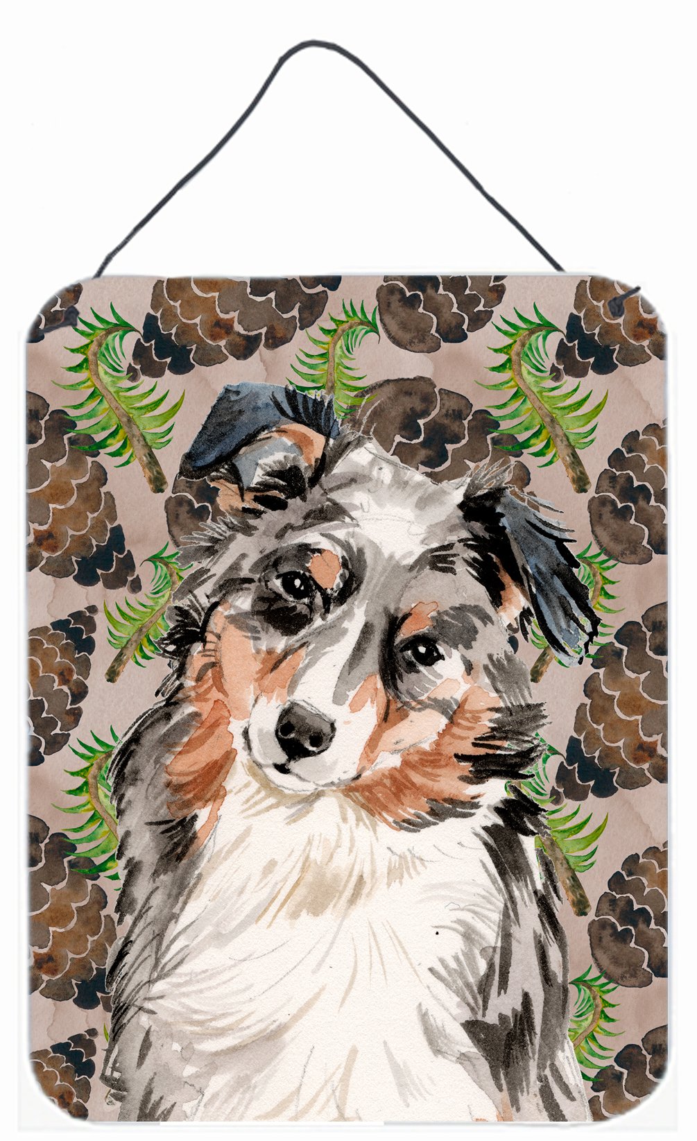Australian Shepherd Pine Cones Wall or Door Hanging Prints BB9572DS1216