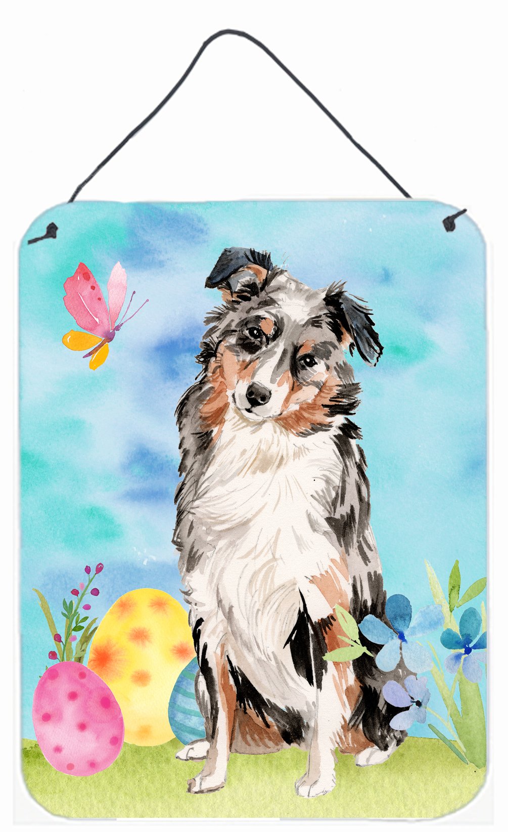 Australian Shepherd Easter Wall or Door Hanging Prints BB9607DS1216
