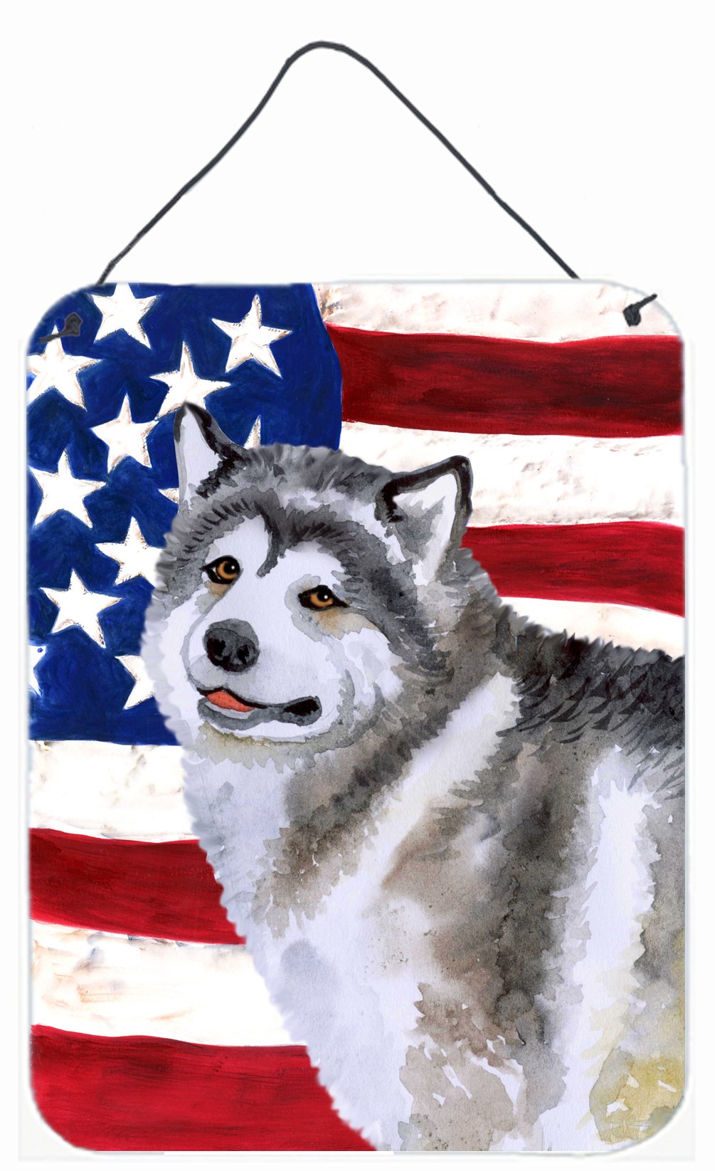 Alaskan Malamute Patriotic Wall or Door Hanging Prints BB9638DS1216