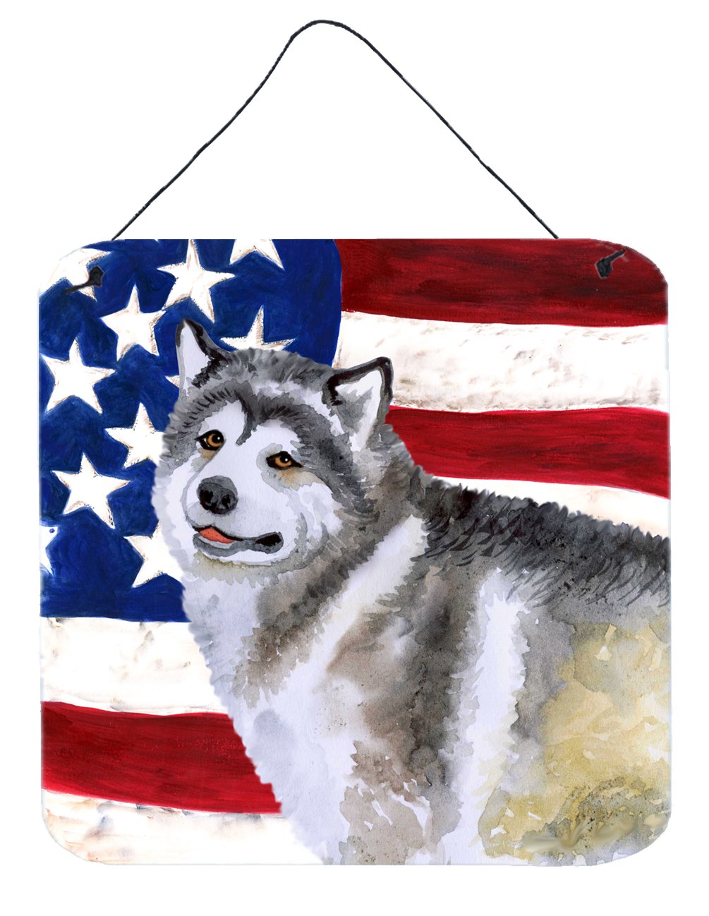 Alaskan Malamute Patriotic Wall or Door Hanging Prints BB9638DS66