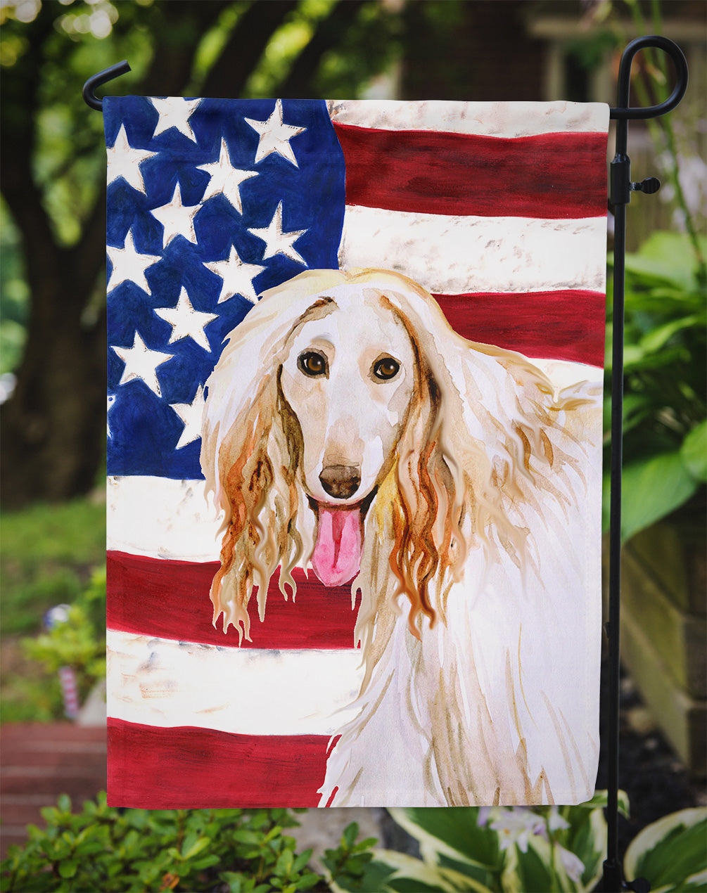 Afghan Hound Patriotic Garden Flag - Outdoor Decorative Yard Flag BB9702GF