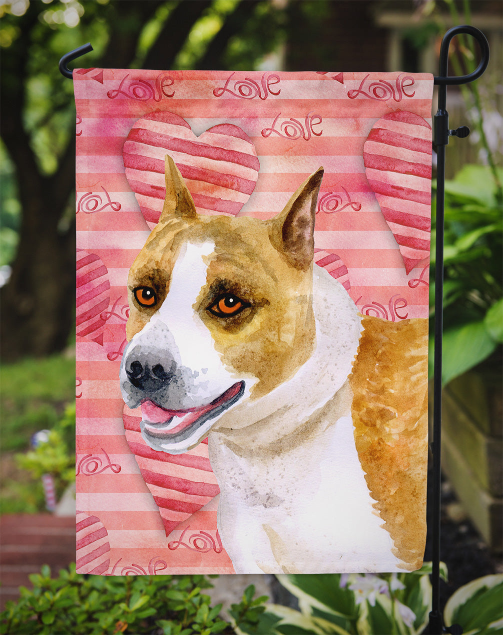 American Staffordshire Love Garden Flag - Outdoor Decorative Yard Flag BB9731GF