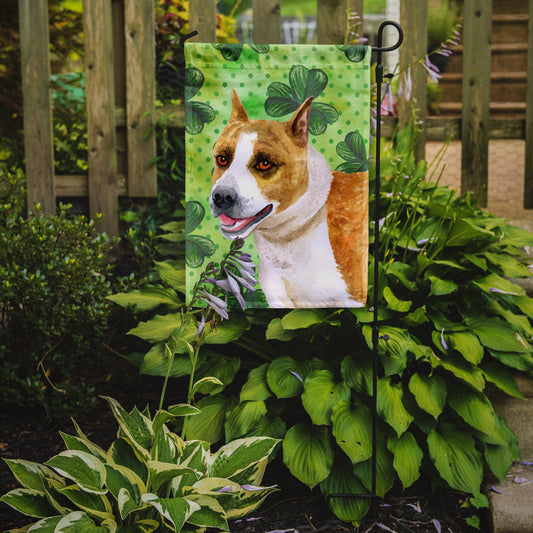 American Staffordshire St Patrick's Garden Flag - Outdoor Decorative Yard Flag BB9818GF