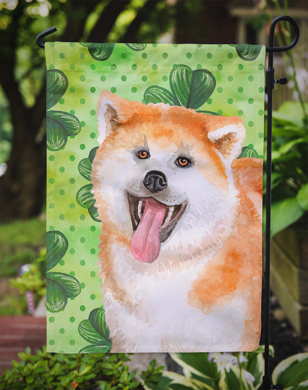 Akita St Patrick's Garden Flag - Outdoor Decorative Yard Flag BB9877GF
