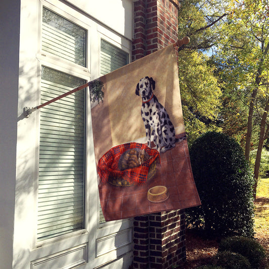 Dalmatian Somebody is in my bed Flag Canvas House Size BDBA0305CHF