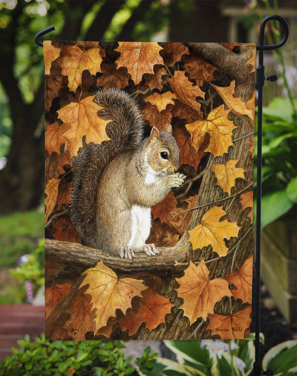 Autumn Grey Squirrel by Daphne Baxter Garden Flag – Decorative Outdoor Yard Flag BDBA0388GF