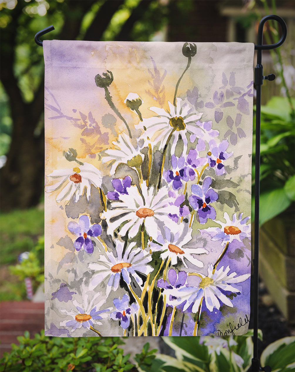 Daisies by Maureen Bonfield Garden Flag – Decorative Outdoor Yard Flag BMBO0115GF