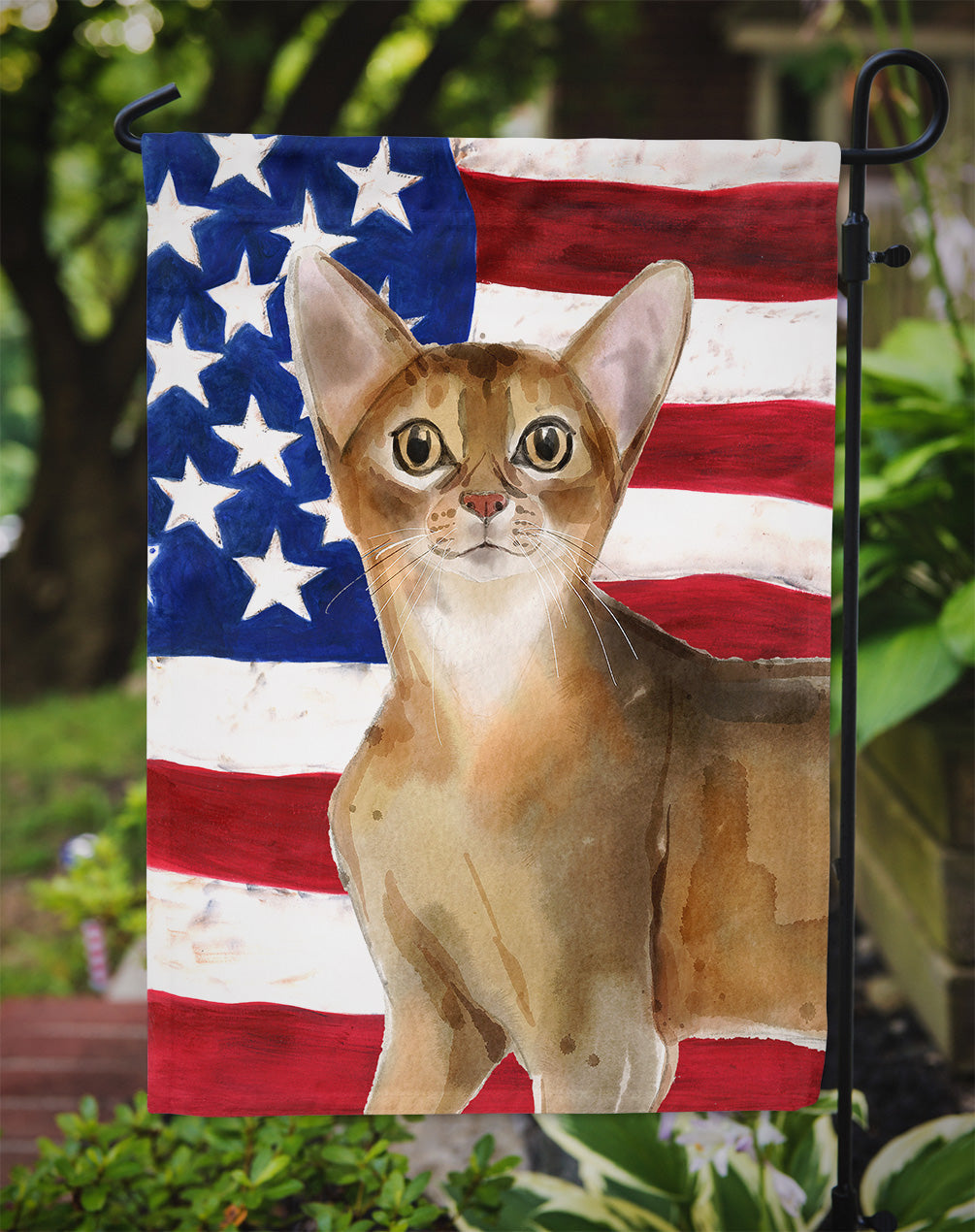 Abyssinian American Flag Garden Flag - Outdoor Decorative Yard Flag CK3027GF