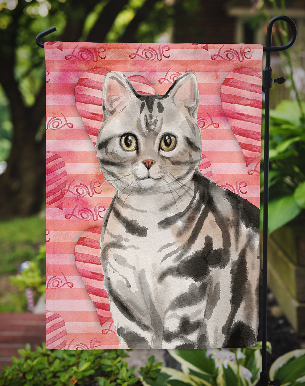 American Shorthair Cat Love Garden Flag - Outdoor Decorative Yard Flag CK3044GF