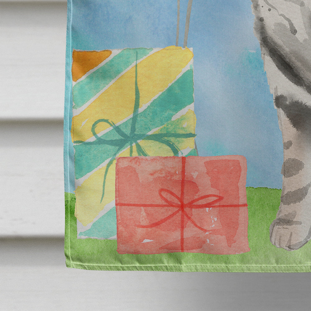 American Shorthair Happy Birthday Flag Canvas House Size CK3164CHF