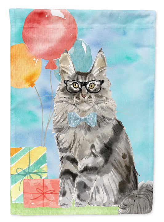 Maine Coon Happy Birthday Flag Canvas House Size CK3169CHF