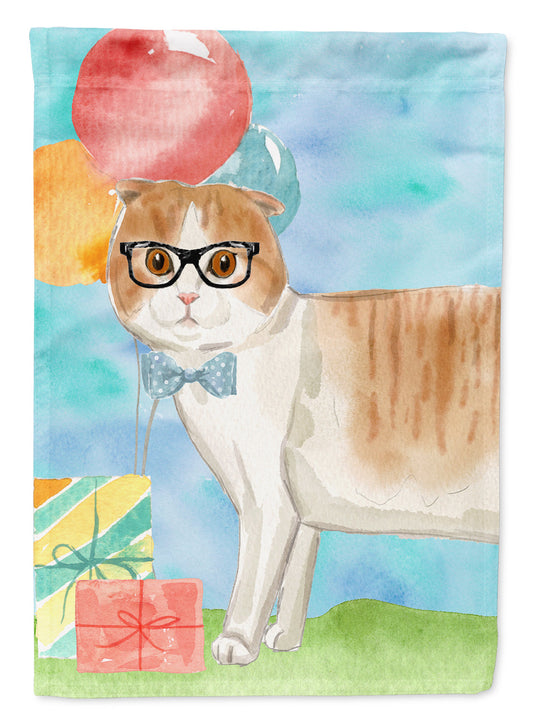 Scottish Fold Happy Birthday Flag Canvas House Size CK3173CHF