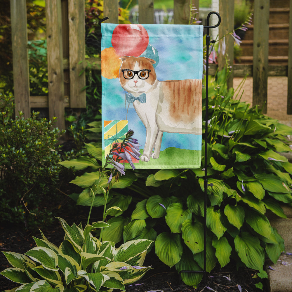 Scottish Fold Happy Birthday Garden Flag - Outdoor Decorative Yard Flag CK3173GF
