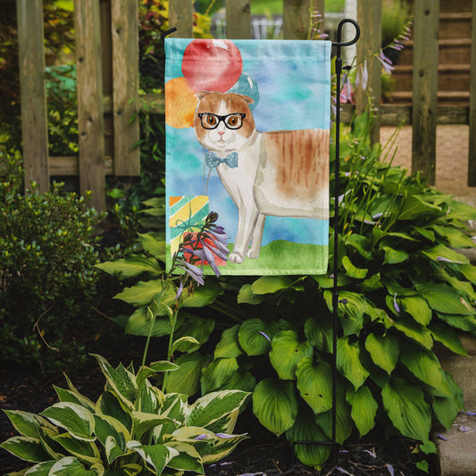 Scottish Fold Happy Birthday Garden Flag - Outdoor Decorative Yard Flag CK3173GF