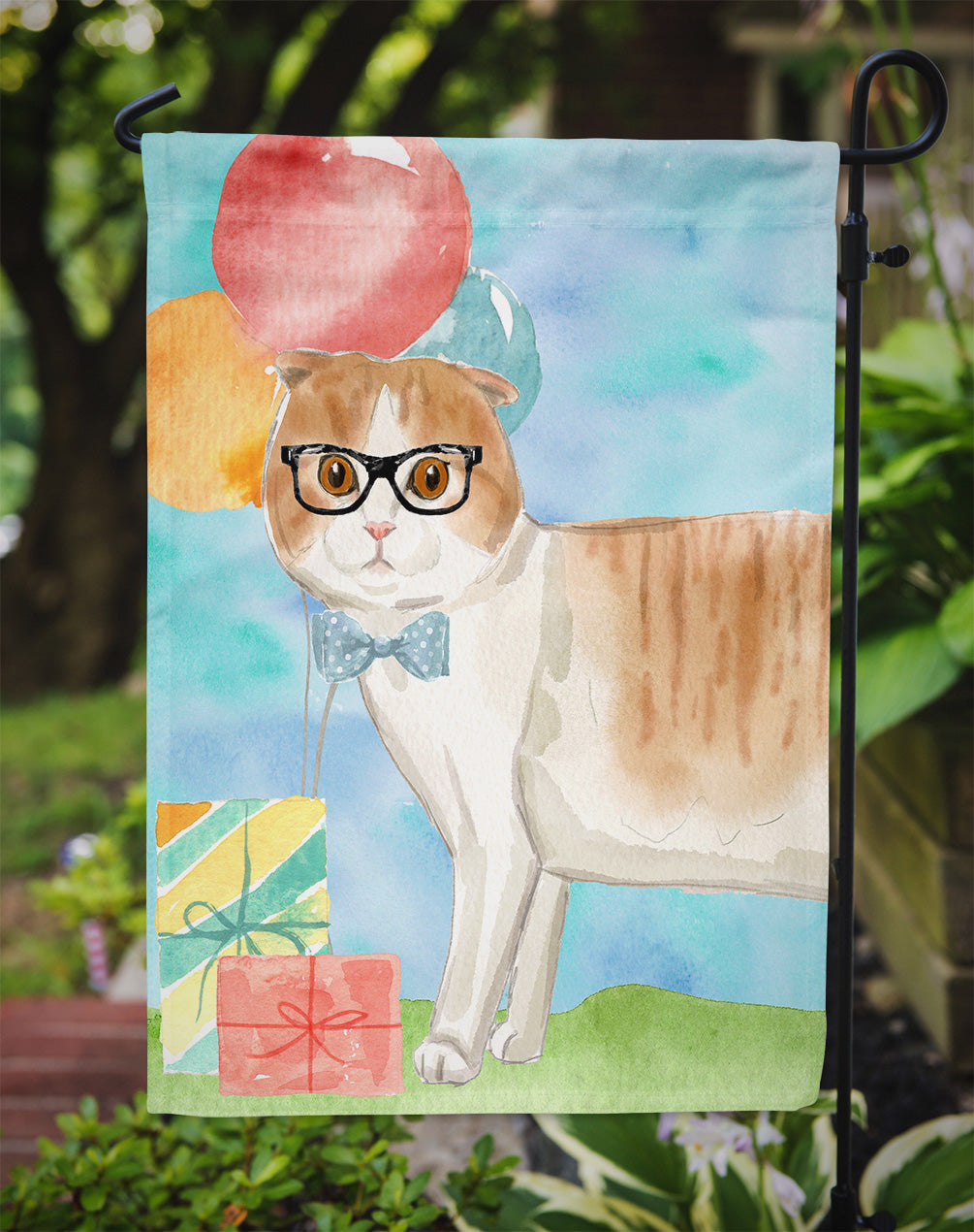Scottish Fold Happy Birthday Garden Flag - Outdoor Decorative Yard Flag CK3173GF