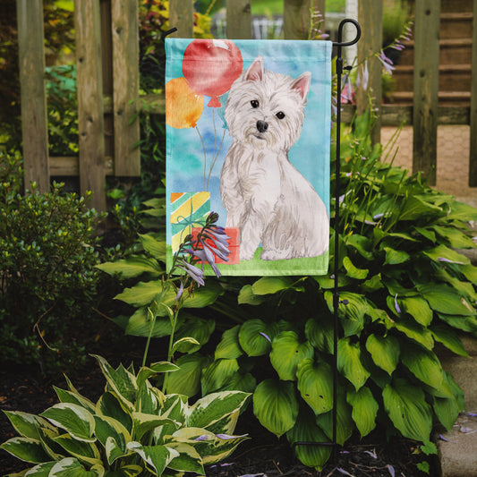 Happy Birthday Westie Garden Flag - Outdoor Decorative Yard Flag CK3228GF