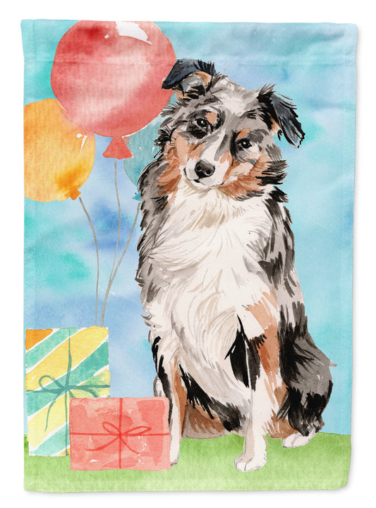 Happy Birthday Australian Shepherd Flag Canvas House Size CK3231CHF