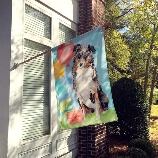 Happy Birthday Australian Shepherd Flag Canvas House Size CK3231CHF
