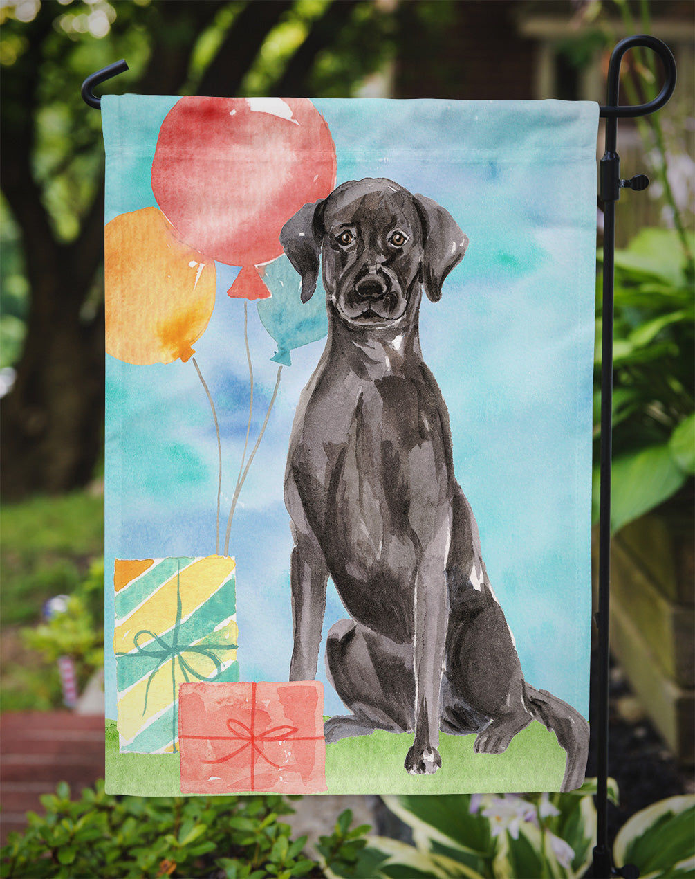 Happy Birthday Black Labrador Retriever Garden Flag - Outdoor Decorative Yard Flag CK3232GF