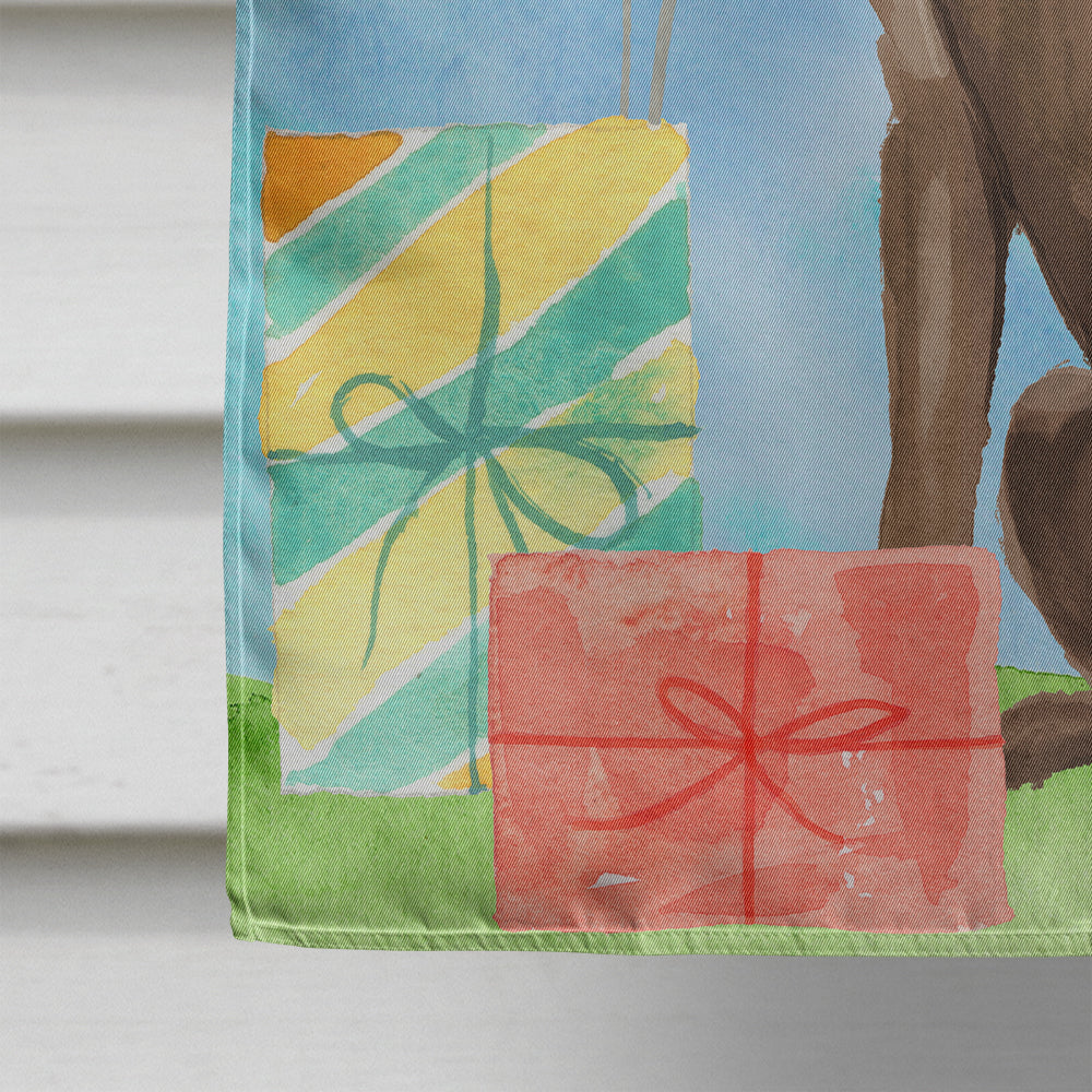 Happy Birthday Chocolate Labrador Retriever Flag Canvas House Size CK3234CHF