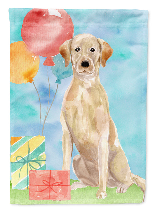 Happy Birthday Yellow Labrador Retriever Garden Flag - Outdoor Decorative Yard Flag CK3235GF