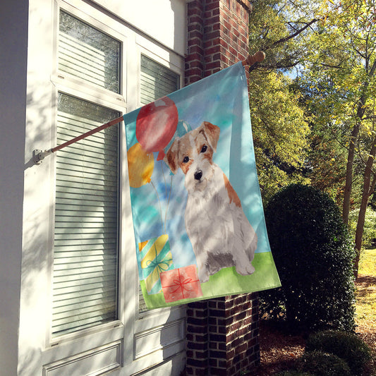Happy Birthday Jack Russell Terrier Flag Canvas House Size CK3237CHF