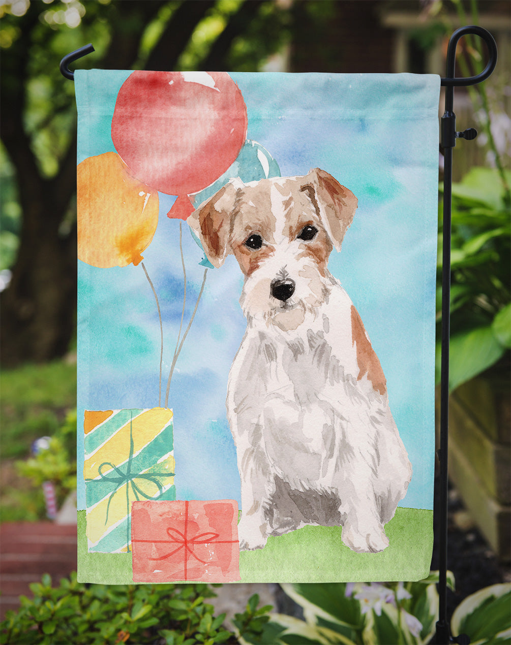Happy Birthday Jack Russell Terrier Garden Flag - Outdoor Decorative Yard Flag CK3237GF