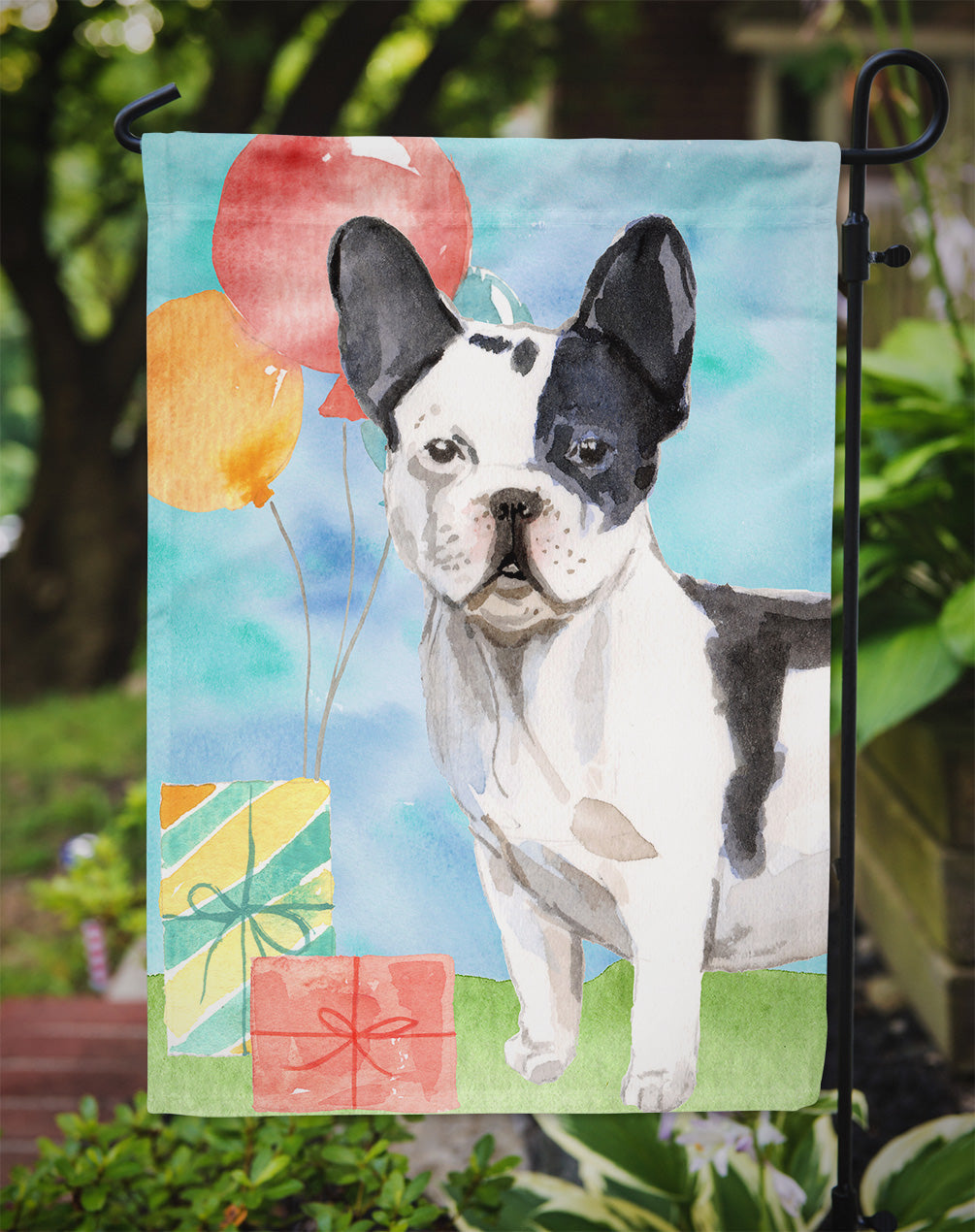 Happy Birthday French Bulldog Garden Flag - Outdoor Decorative Yard Flag CK3241GF
