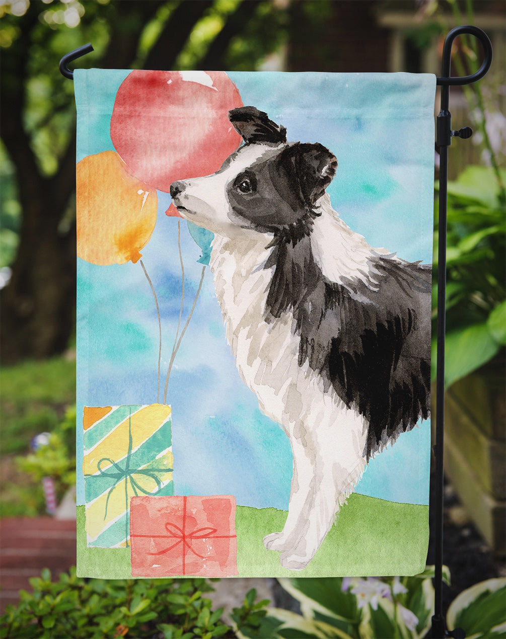 Happy Birthday Border Collie Garden Flag - Outdoor Decorative Yard Flag CK3242GF