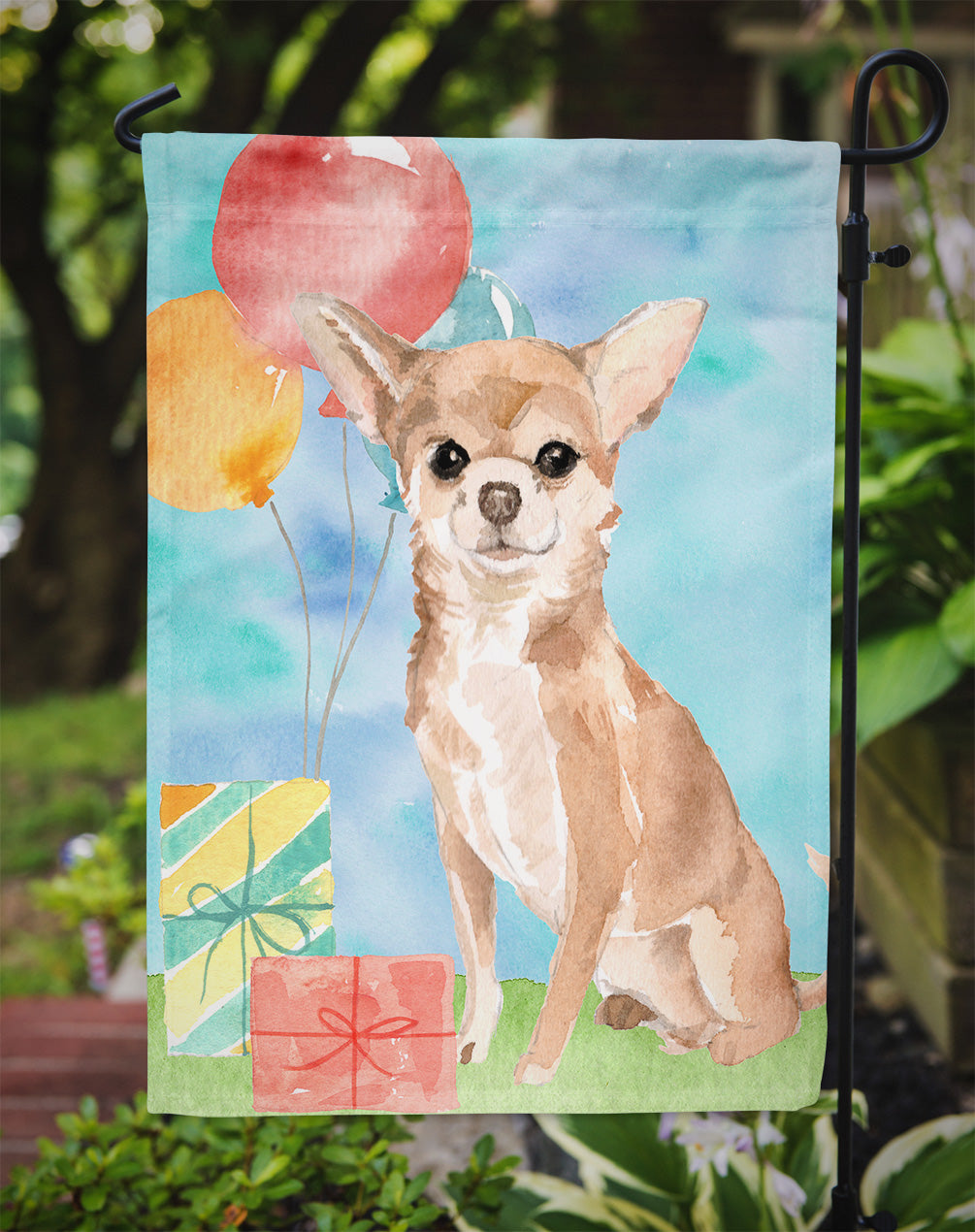 Happy Birthday Chihuahua Garden Flag - Outdoor Decorative Yard Flag CK3245GF