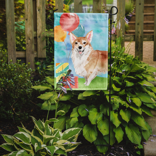 Happy Birthday Corgi Garden Flag - Outdoor Decorative Yard Flag CK3248GF
