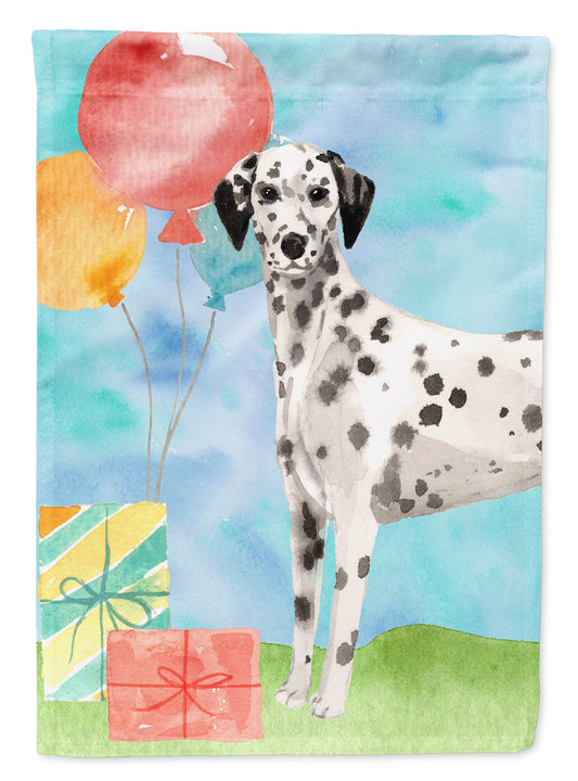 Happy Birthday Dalmatian Flag Canvas House Size CK3249CHF