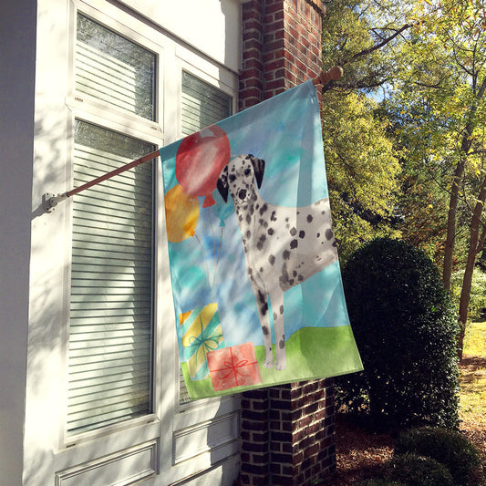 Happy Birthday Dalmatian Flag Canvas House Size CK3249CHF