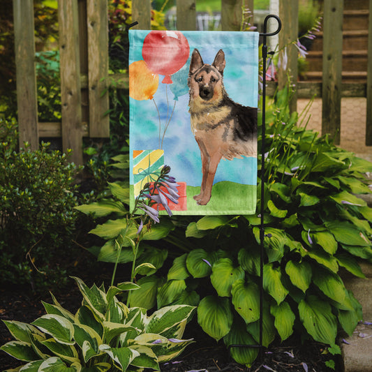 Happy Birthday German Shepherd Garden Flag - Outdoor Decorative Yard Flag CK3252GF