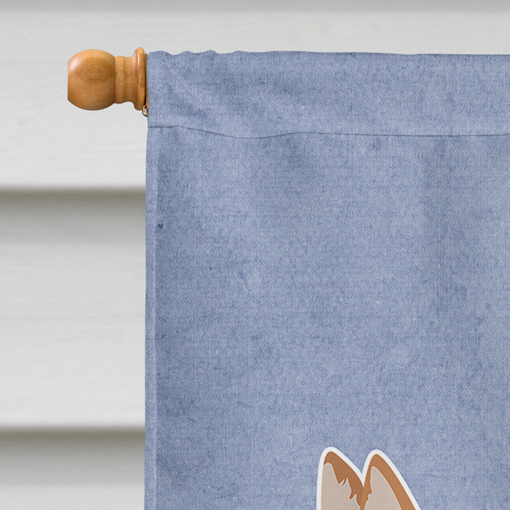 Corgi Husky Mix Welcome Flag Canvas House Size CK3730CHF