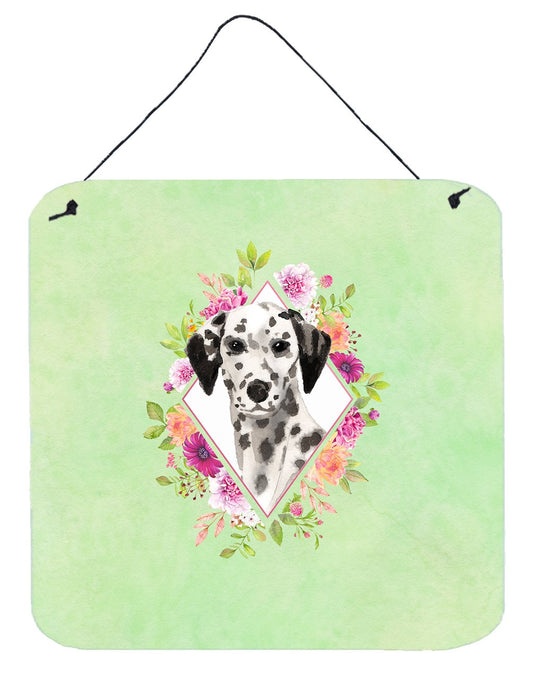 Dalmatian Green Flowers Wall or Door Hanging Prints CK4402DS66