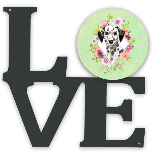 Dalmatian Green Flowers Decorative Wall Art – Artist-Designed Metal Print for Home or Office CK4402WALV