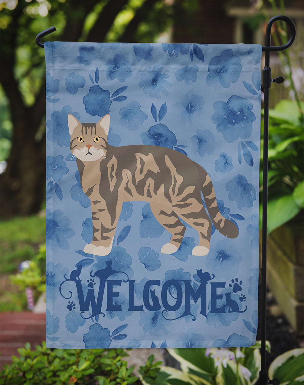 American Wirehair #1 Cat Welcome Garden Flag - Outdoor Decorative Yard Flag CK4822GF