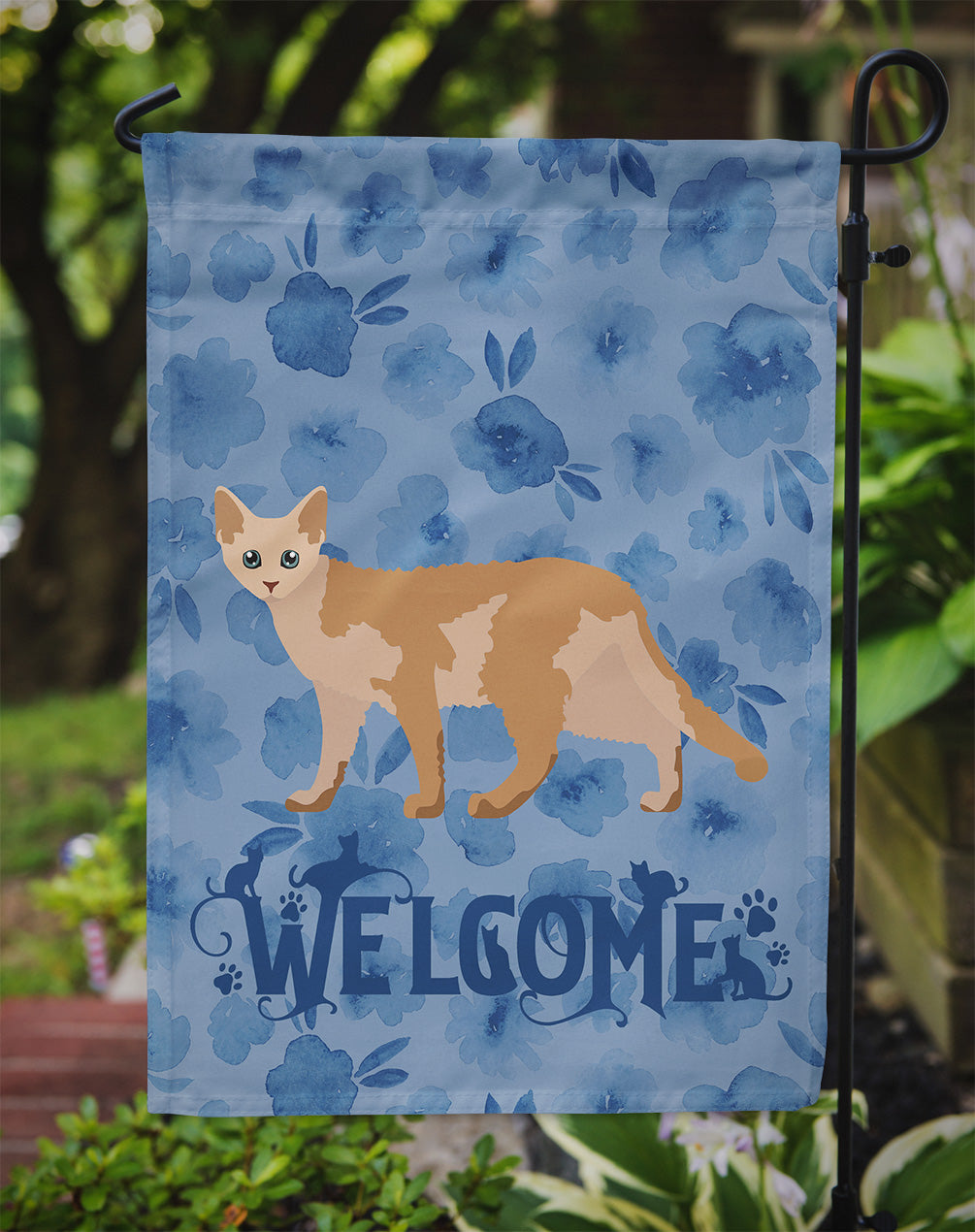 Devon Rex #3 Cat Welcome Garden Flag - Outdoor Decorative Yard Flag CK4869GF