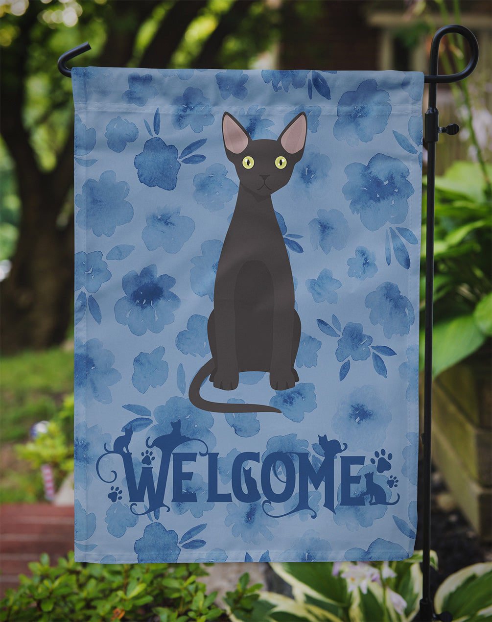 Devon Rex #3 Cat Welcome Garden Flag - Outdoor Decorative Yard Flag CK5030GF