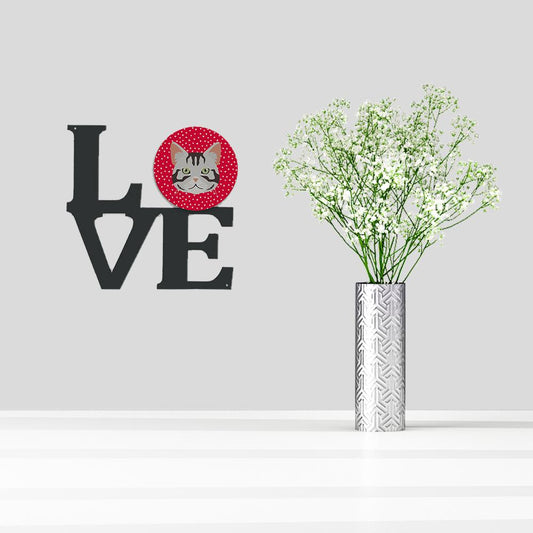 American Shorthair Cat Love Decorative Wall Art – Artist-Designed Metal Print for Home or Office CK5082WALV