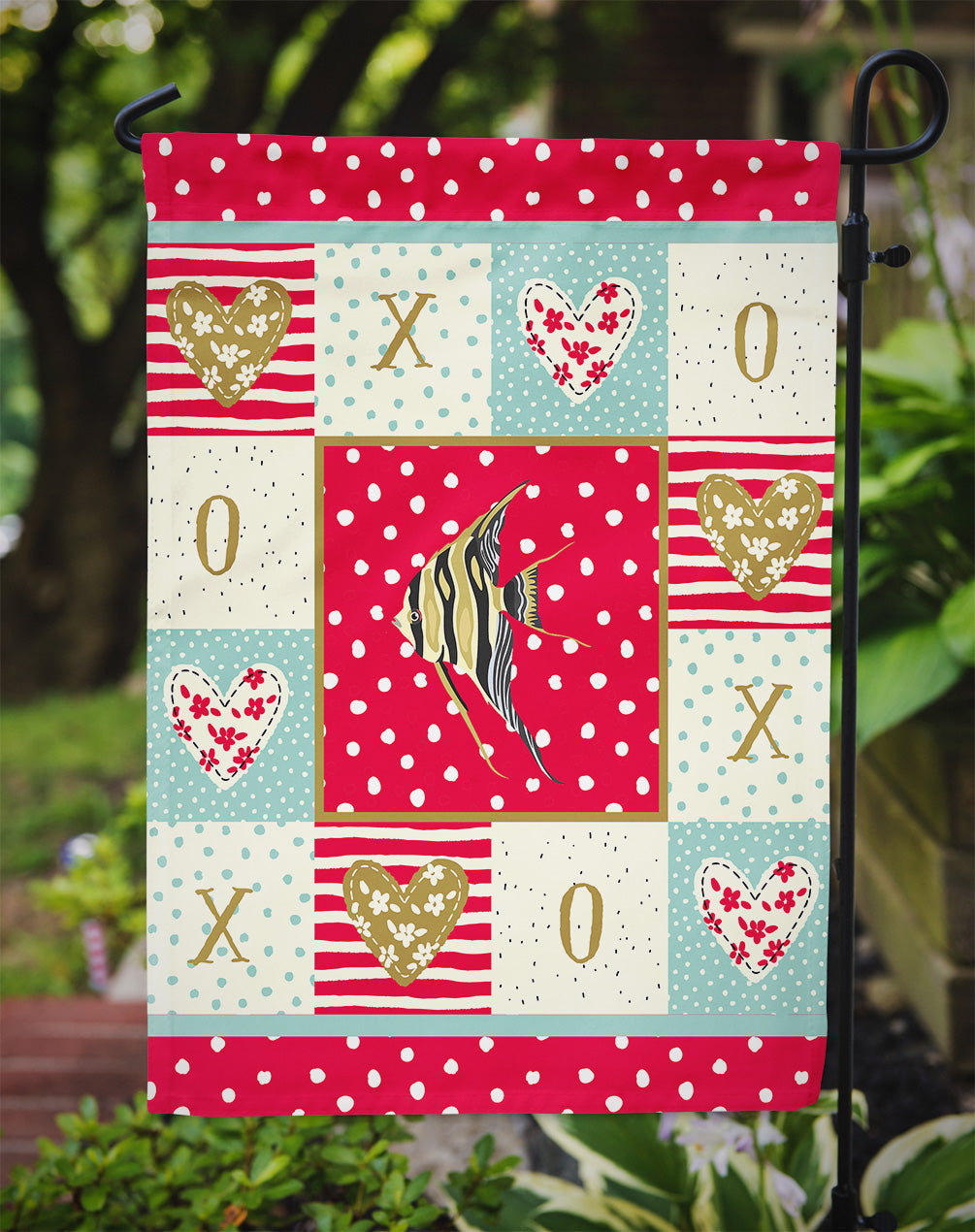 Angelfish Love Garden Flag - Outdoor Decorative Yard Flag CK5465GF