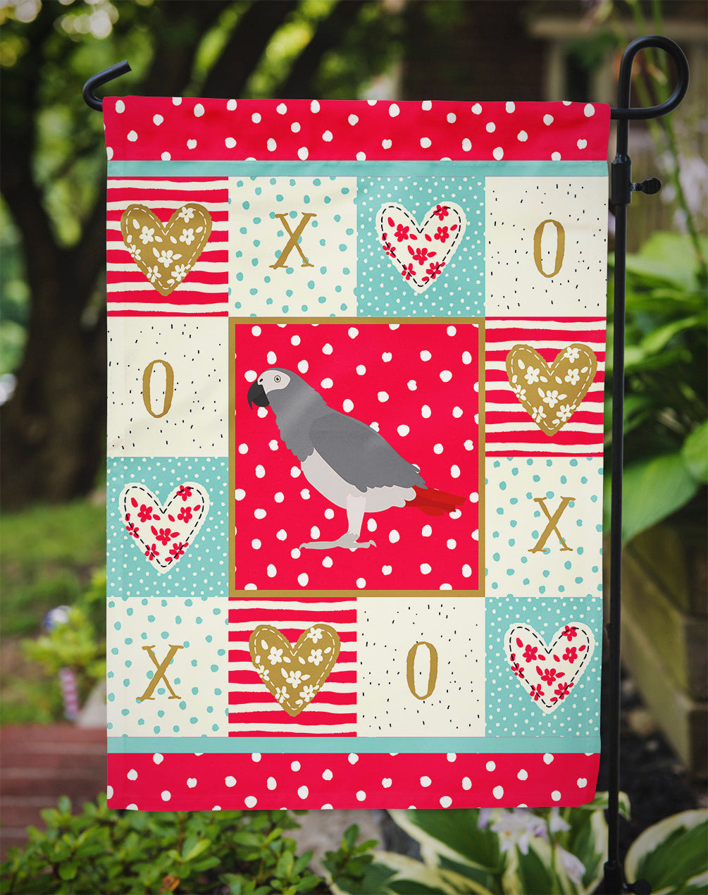 African Grey Parrot Love Garden Flag - Outdoor Decorative Yard Flag CK5518GF