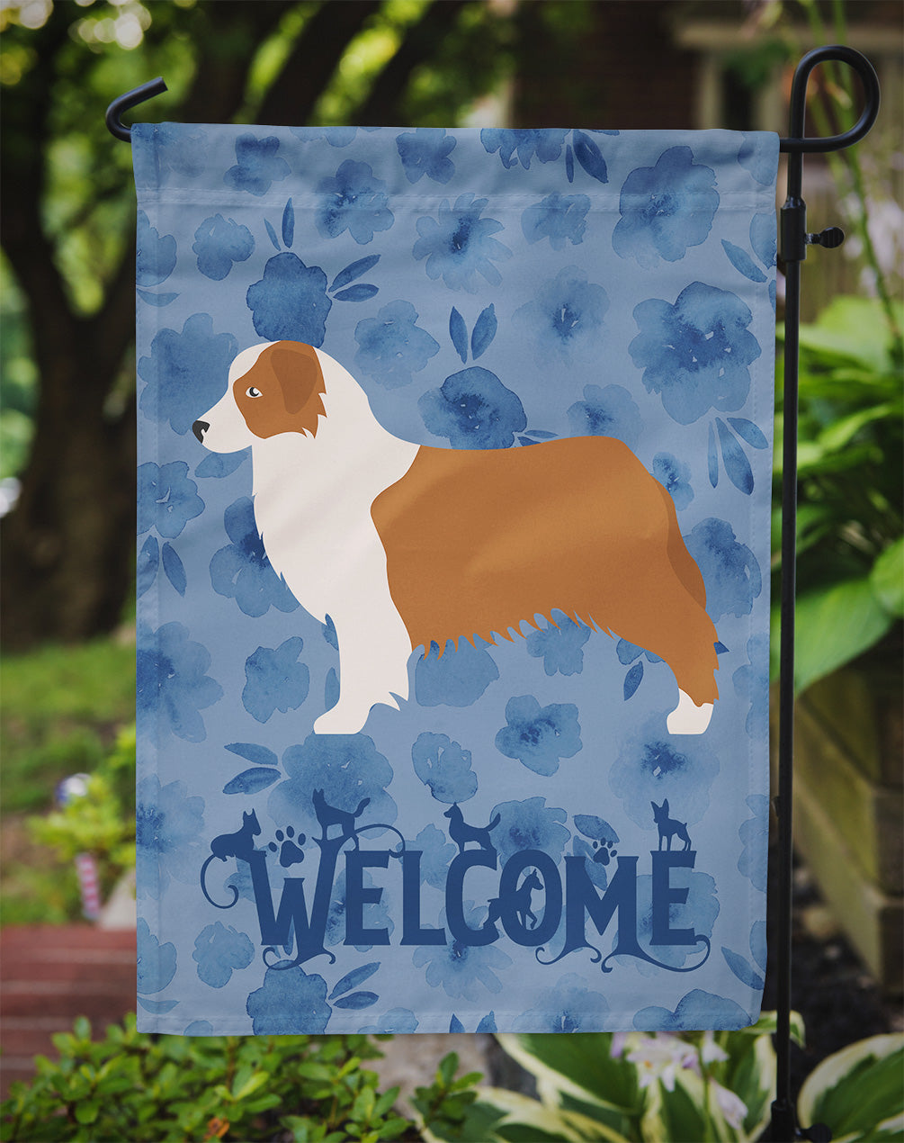 Australian Shepherd Dog Welcome Garden Flag – Decorative Outdoor Yard Flag CK6160GF