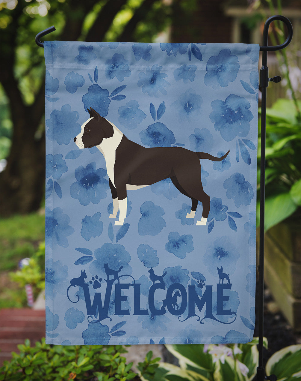 American Staffordshire Terrier Welcome Garden Flag – Decorative Outdoor Yard Flag CK6219GF