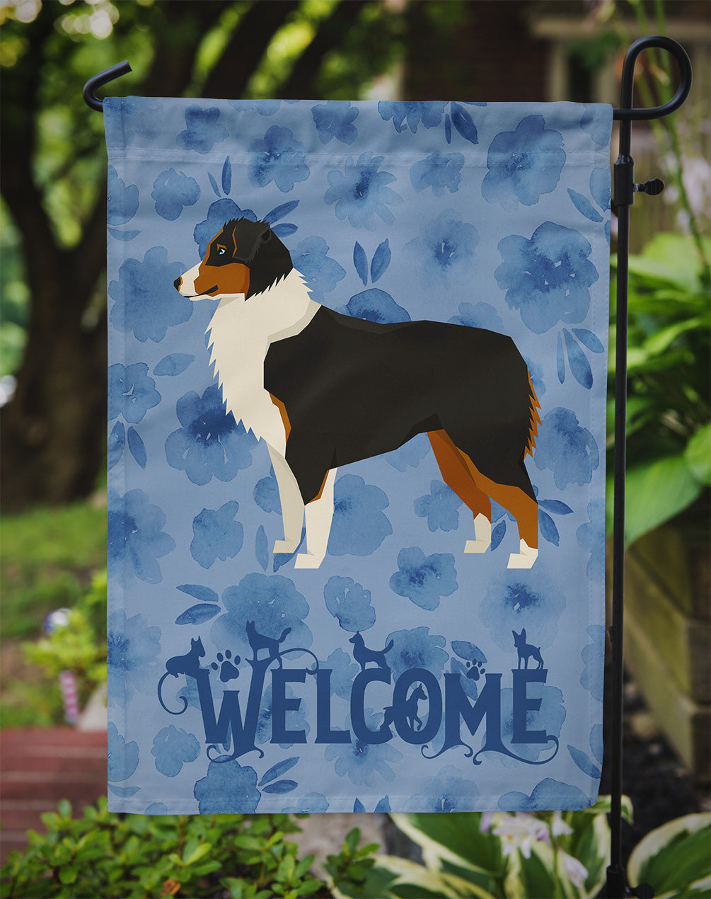 Australian Shepherd Welcome Garden Flag – Decorative Outdoor Yard Flag CK6220GF