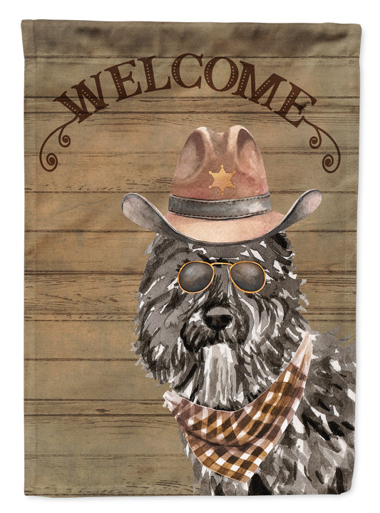 Bouvier des Flandres Cowboy Dog Welcome Garden Flag – Western-Style Dog with Hat & Sunglasses CK6292GF