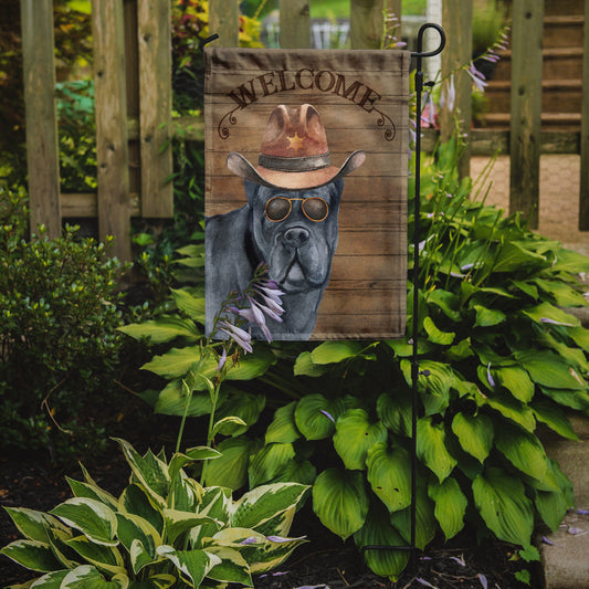 Cane Corso Cowboy Dog Welcome Garden Flag – Western-Style Dog with Hat & Sunglasses CK6300GF