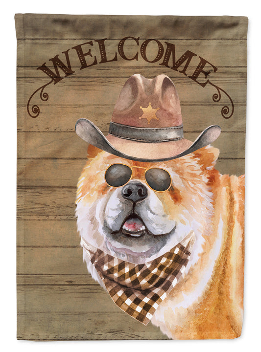 Chow Chow #2 Cowboy Dog Welcome Garden Flag – Western-Style Dog with Hat & Sunglasses CK6308GF